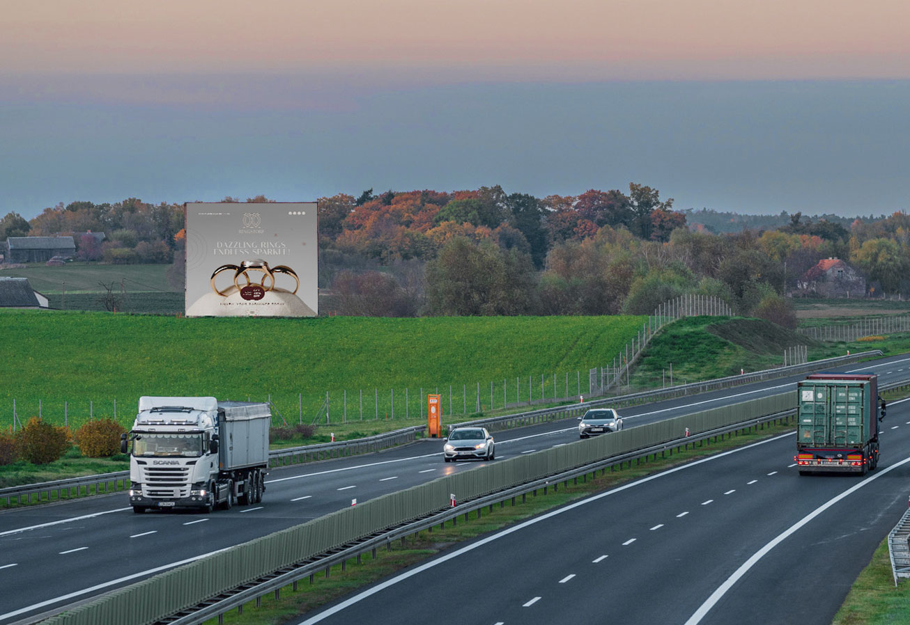 Przykład naszej reklamy wielkoformatowej na autostradzie A1