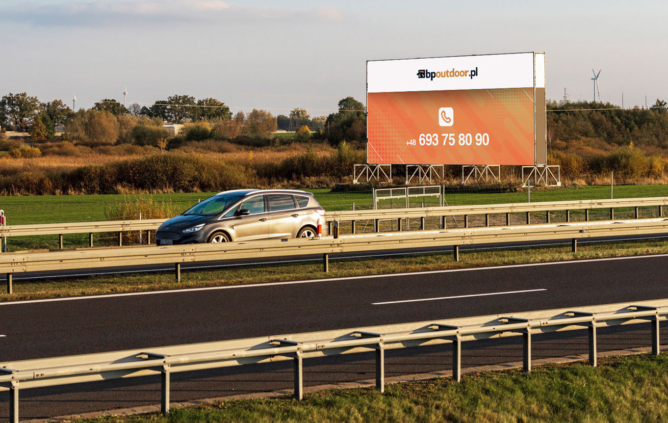 Przykład naszej reklamy wielkoformatowej na autostradzie A1